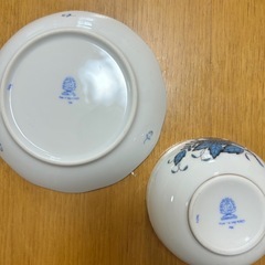 カップ＆ソーサー ティーカップ コーヒーカップ 金彩 花柄 ブルー系の画像