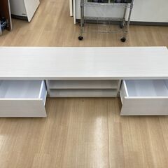 ★ジモティ割引あり★【リユースのサカイ野々市店】　TV台　ホワイト　150(幅)×39(奥行き)×25(高さ)cm ※クリーニング済みの画像