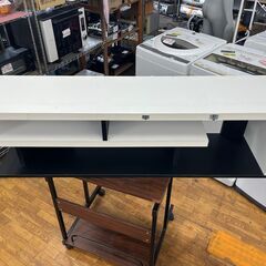 【リサイクルショップどりーむ鹿大前店】No.2738 テレビ台 120×30×34 白×黒 モノクロの画像