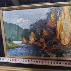 日本画 油絵 青の洞門 大分県中津市本耶馬渓町曽木 の画像