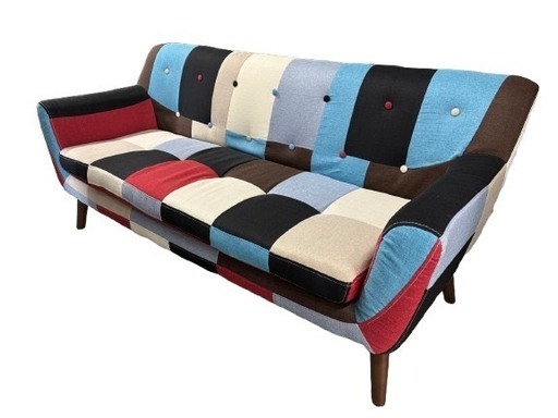 MODERN DECO　3人掛けマルチカラーソファ　（在庫：1）