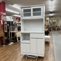 ジモティー限定価格！S111 ⭐ 手作り家具工房日本の匠 キッチンボード 食器棚 日本製 幅88.5cm USEDの画像