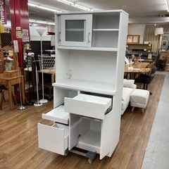 ジモティー限定価格！S111 ⭐ 手作り家具工房日本の匠 キッチンボード 食器棚 日本製 幅88.5cm USEDの画像