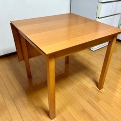 木製　伸縮ダイニングテーブル 3点セット　北欧風の画像