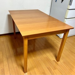 木製　伸縮ダイニングテーブル 3点セット　北欧風の画像