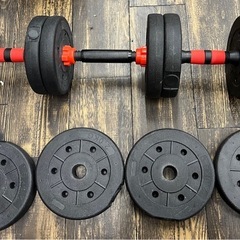 【中古品】可変式 ダンベル 重量変更  バーベル セット 筋トレ ホームジム トレーニング ウェイトトレーニング ダンベルの画像