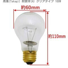 高儀タカギ 電球 100w 耐震球クリア 未使用未通電 2個 の画像