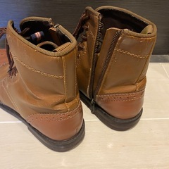 メンズ　COMME CA COMMUNE ブラウンレザーブーツ サイドジッパー付き　25cmの画像