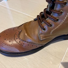 メンズ　COMME CA COMMUNE ブラウンレザーブーツ サイドジッパー付き　25cmの画像