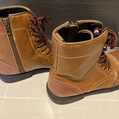 メンズ　COMME CA COMMUNE ブラウンレザーブーツ サイドジッパー付き　25cmの画像