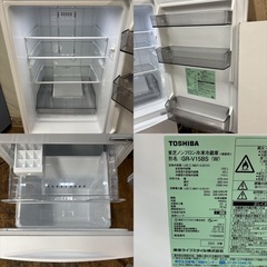 I712 🌈 2023年製の高年式♪ TOSHIBA 冷蔵庫 (153L) 2ドア ⭐ 動作確認済 ⭐ クリーニング済の画像
