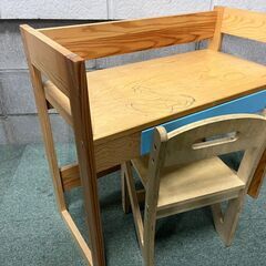 木製 子ども 幼児 学習机 椅子セット 作業台 勉強机 幅63cm×奥行32cm×高さ60cmの画像