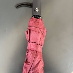 used 折りたたみ傘　エンジ色　自動開閉ボタン☆の画像