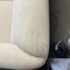 2人掛けソファ　ホワイトの画像