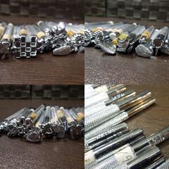 革製品 レザークラフト 刻印道具 革細工 彫刻 スタンプ 加工道具 手芸工具 47本+ナイフ1本 まとめて レタパ可 札幌市 新道東店の画像