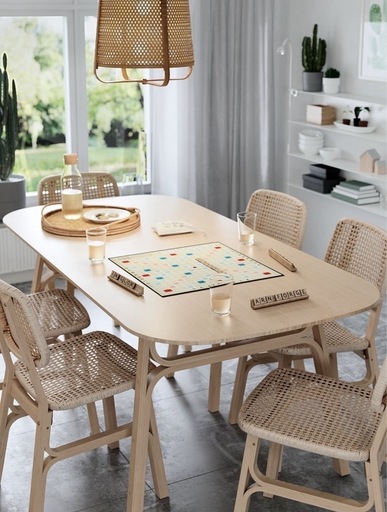 【美品】IKEA VOXLOV ダイニングテーブル ナチュラル 6人掛け ★　