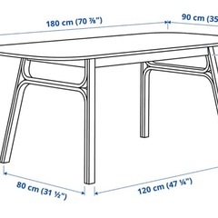 【美品】IKEA VOXLOV ダイニングテーブル ナチュラル 6人掛け ★　の画像