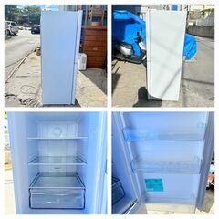 【❗️✨218L✨❗️】Haier✨ノンフロン冷凍冷蔵庫 JR-NF218B✨2022年製❄️清掃・動作確認済み／一部割れありの画像