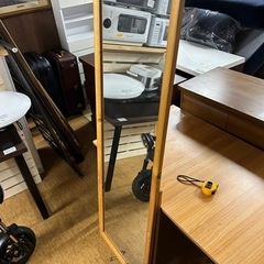 姿見 鏡　スタンドミラー　木目の画像