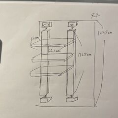 DIY棚2×4ブラケット（黒）付きの画像