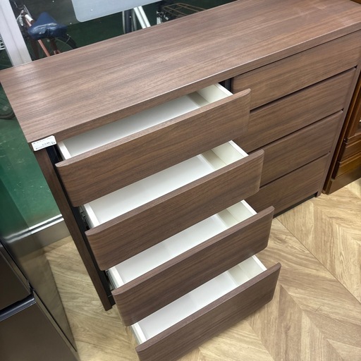 0516 木製4段チェスト ブラウン