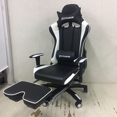 【美品】25049 ゲーミングチェア オットマン付　リクライニング　デスクチェア ZESTRANSIR◆大阪市内・東大阪市他 6,000円以上ご購入で無料配達いたします！◆ ※高槻・枚方方面◆西宮・尼崎方面◆生駒方面　それぞれ条件付き無料配送あり！の画像