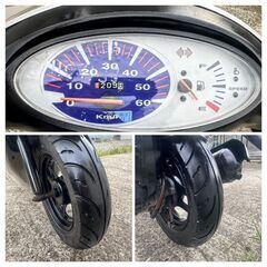 エンジンはとても良いです。ホンダDio（AF56）。バッテリーは新品です。エンジンオイルも新品です。シートカバーも新品です。フロントタイヤはとても良い状態です。リアタイヤもとても良い状態です。水冷式バイクです。の画像