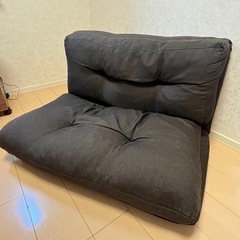 ソファベッド　ブラウン　シングル　2人掛け の画像