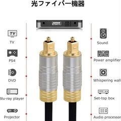 【新品】光デジタルケーブル SPDIF Toslink 1m 24k金メッキの画像