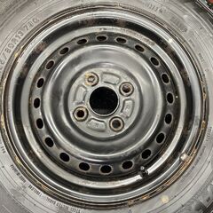 【DUNLOP WM03 155/80R13】スタッドレス【スチールホイール 13インチ 4.5J4HPCD100】ハブ径54mm パッソ ヴィッツ プラッツ等　(STD034)の画像