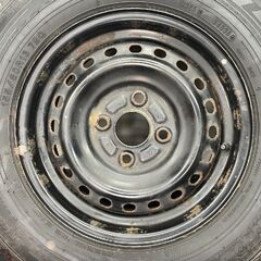【DUNLOP WM03 155/80R13】スタッドレス【スチールホイール 13インチ 4.5J4HPCD100】ハブ径54mm パッソ ヴィッツ プラッツ等　(STD034)の画像