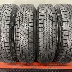 【DUNLOP WM03 155/80R13】スタッドレス【スチールホイール 13インチ 4.5J4HPCD100】ハブ径54mm パッソ ヴィッツ プラッツ等　(STD034)の画像