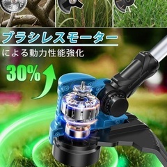 草刈り機 充電式 コードレス マキタ互換 折り畳み芝刈り機 大容量バッテリーの画像