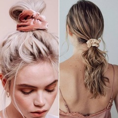 【新品】シュシュ ヘアアクセサリー 4色セット 無地 おしゃれ まとめ髪 ヘアゴム シンプル 大人カラーの画像