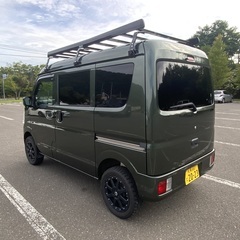 札幌発 DA17Vエブリィジョインターボハイルーフ4WD 希少5MT 距離35.000キロ台 人気のグリーン リフトアップ フェリー対応　実質ワンオーナーの画像