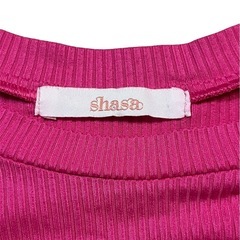 【shasa】リブTシャツ L ピンク 半袖トップス 平成 y2kギャルアメカジの画像