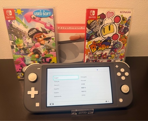 ソフト2本付き任天堂Switch lite・グレー・本体・動作確認済み・スイッチ・ライト