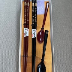日本酒升、しゃもじ、箸スプーン 3セットまとめ売り の画像