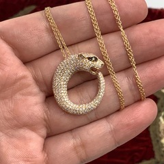 K18PG パンサー　ネックレス　ダイヤ 1.87ct 10.6g 約60cm アジャスターの画像