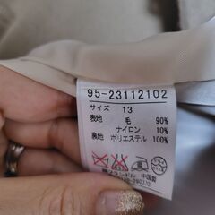 【まだ受付中】中古 エフデ ウールコート ベージュ 上品デザイン 13号 早い者勝ちです✨✨の画像