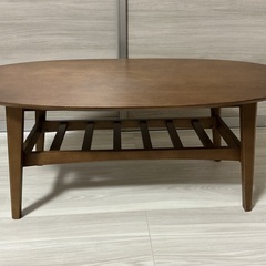 センターテーブル 幅100cm × 奥行50cm × 高さ40cm 木製 オープンシェルフ付きの画像