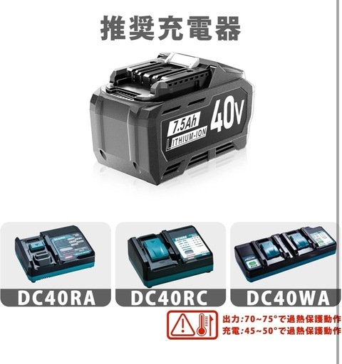 マキタ40V互換バッテリー 7500mAh