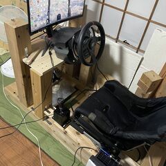 超本格 木製レーシングコックピットフレーム一体型（剛性抜群・モニター台付き）の画像