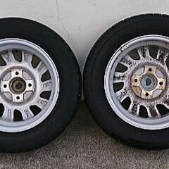 155/65R13 アルミホイル ４本セット スタッドレスタイヤ付の画像