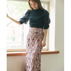 tocco closet フラワー レース タイトスカートの画像