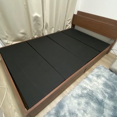 　ゼミダブルベッド　フレーム　マットレスの画像