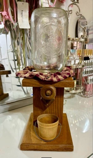 レトロ　アメリカン雑貨　メイソンジャー　木製ディスペンサー　置物