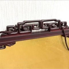 旧家より 唐木額縁 和額 大小4点まとめてセット 中国額縁 額房 木製 彫刻 透かし彫の画像