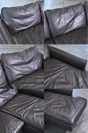 最高級 定価80万 ナツッジイタリア Italsofa コーナーソファセット 本革 濃茶色 セパレート カウチ リビング ラウンジ イタルソファ Natuzzi italia