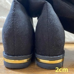 ニーハイブーツ レディース 24.5 LL ブラック ヒールの画像